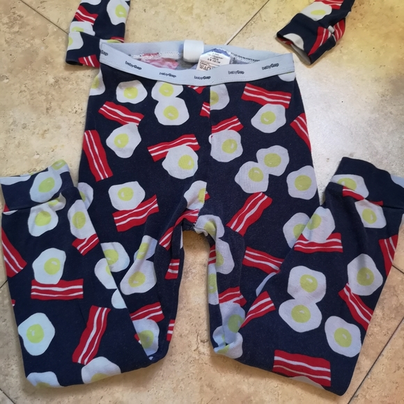 🆓FREE🎁 WHEN PURCHASE ANY ITEM kids Pajamas Set bacon & Eggs Breakfast Graphic - Picture 3 of 9